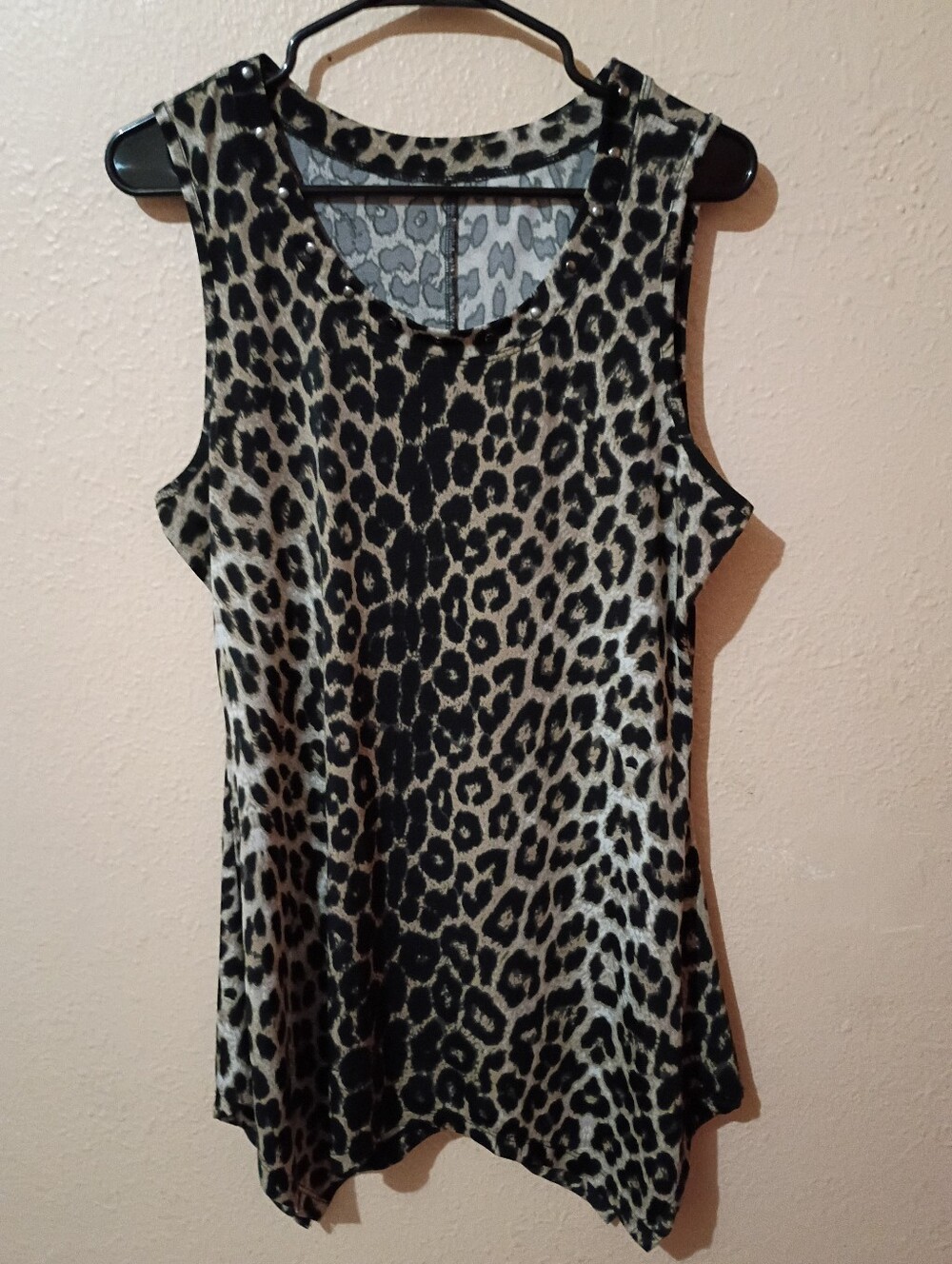 Size Large Leopard Print Sleeveless Tunic